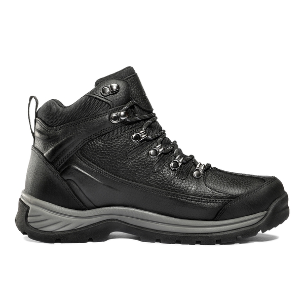 Men's Waterproof Leather Hiking Boots - BLACK LITCHI - 1